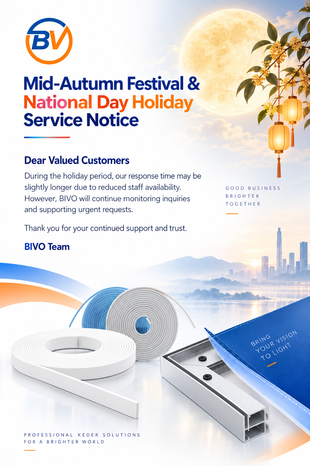 BIVO Mid-Autumn Festival and National Day holiday service notice