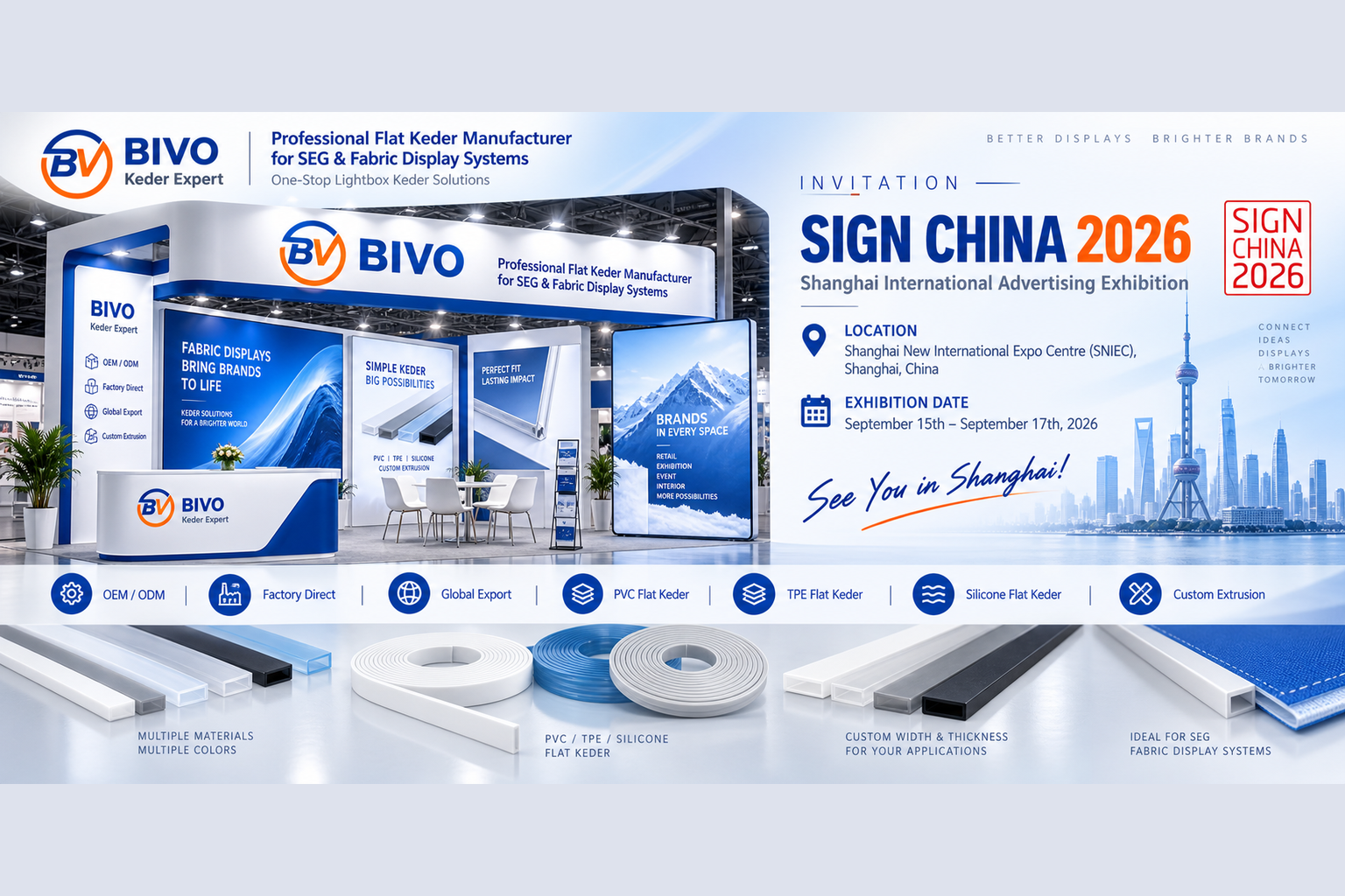 BIVO invitation for SIGN CHINA 2026, September 15–17 at Shanghai New International Expo Centre