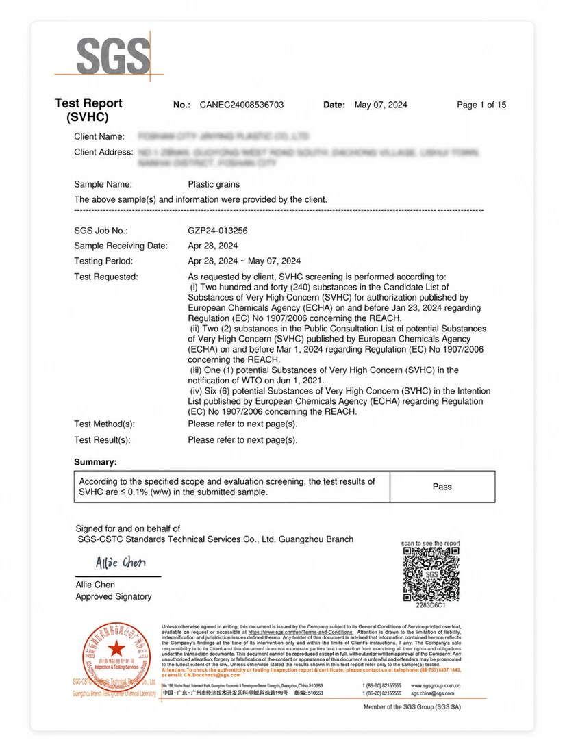 REACH / SVHC report reference preview